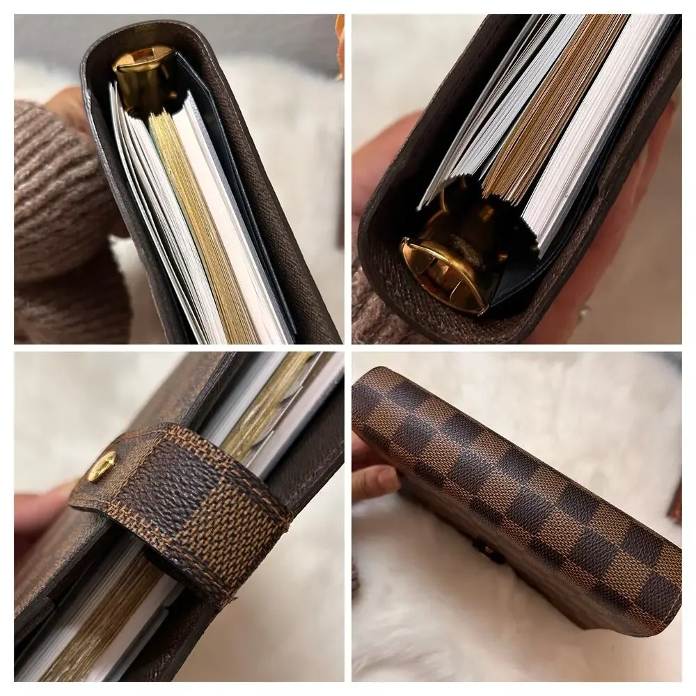 Louis Vuitton Damier Ebene MM Agenda Brown Ring Binder Planner Cover RI0184